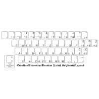 Keyboard Stickers for Slovenian (blue letters on clear labels)