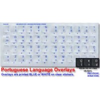 Keyboard Stickers for Portuguese (Brazilian) White for Black Keyboard