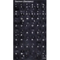 Keyboard Stickers (Black Opaque) for German