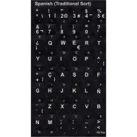 Keyboard Stickers (Black Opaque) for Spanish [Spain]
