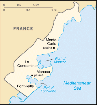 Monaco (Principality of) Map