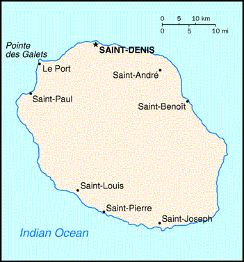 Reunion Island (France) Map