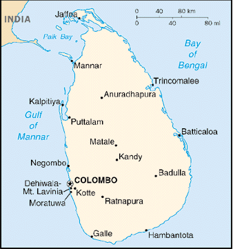 Sri Lanka (Ceylon) Map