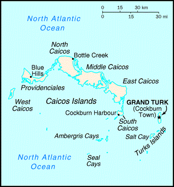 Turks & Caicos (U.K.) Map