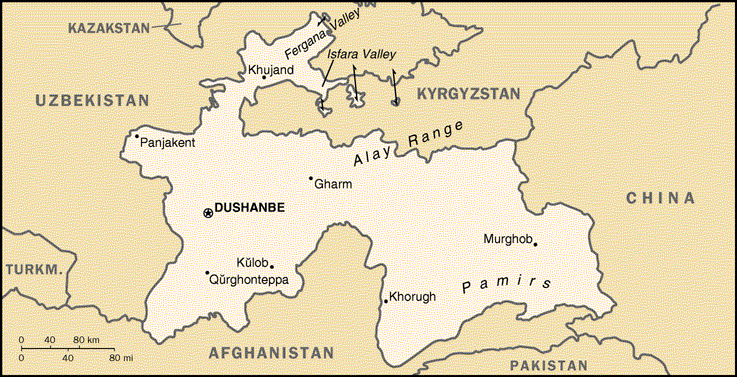 Tajikistan Map