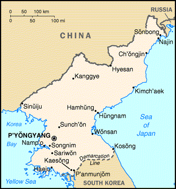 Corea del Norte Map