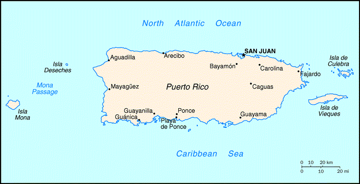 Puerto Rico  (U.S.) Map