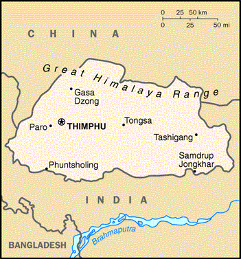 Bhutan Map