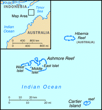 Ashmore and Cartier Islands Map