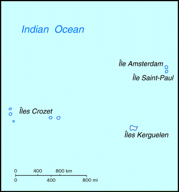 French Southern & Antarctic Lands Map