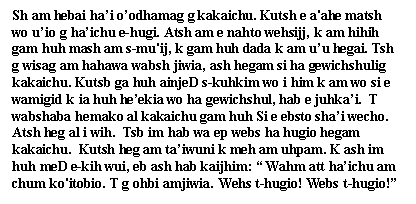 A Story
                  in O'odham Language