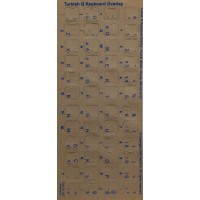 Keyboard Stickers for Turkish Blue Letters