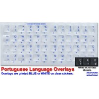 Keyboard Stickers for Portuguese (Brazilian) Blue Letters