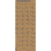 Latvian Keyboard Stickers - Labels - Transparent Overlays with Blue Characters