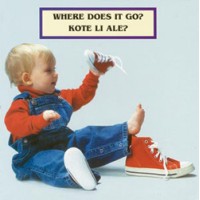 WHERE DOES IT GO? board book in Haitian Creole & English