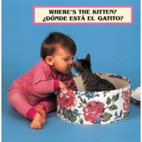 WHERE'S THE KITTEN? board book in Spanish & English