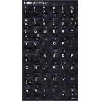Keyboard Stickers (Black Opaque) for Spanish [Latin America]