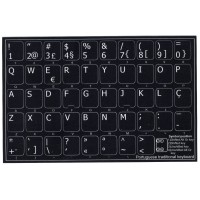 Keyboard Stickers (Black Opaque) for Portuguese (traditional)