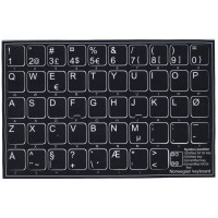 Keyboard Stickers (Black Opaque) for Norwegian