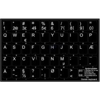 Keyboard Stickers (Black Opaque) for Danish