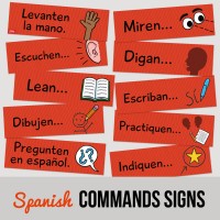 CLASSROOM COMMANDS SPANISH SIGNS - Cardstock Signs