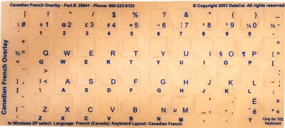 Keyboard Stickers for Canadian French (blue)