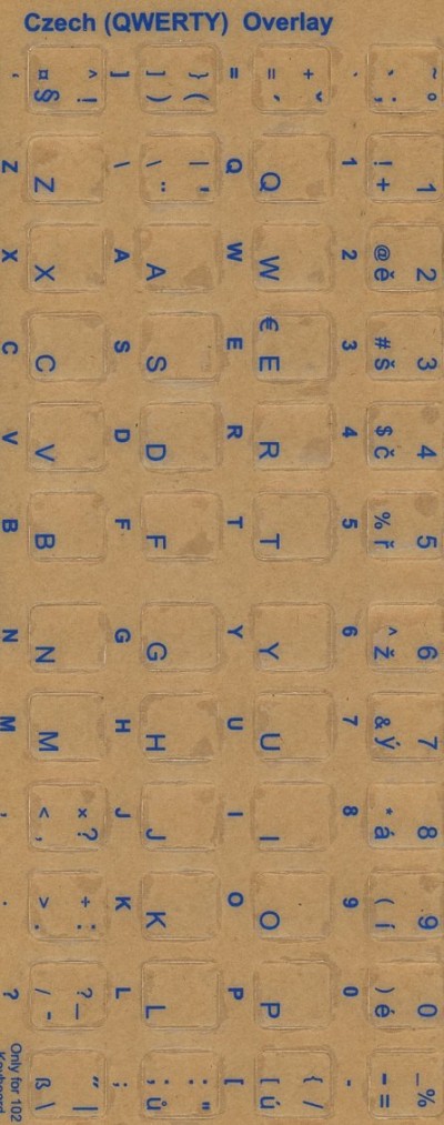 Czech keyboard stickers (blue)