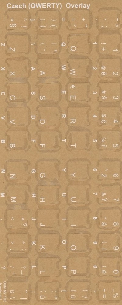 Czech keyboard stickers (White for Black Keyboards)