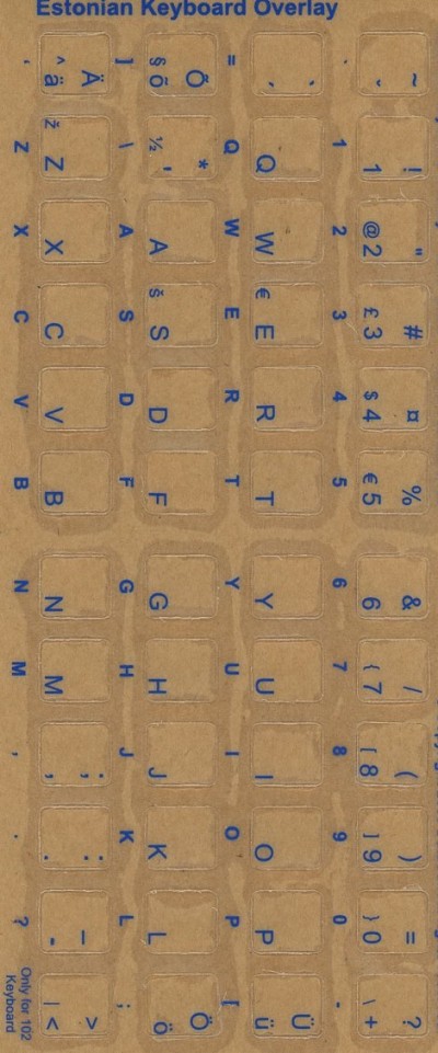 Estonian keyboard stickers (blue)