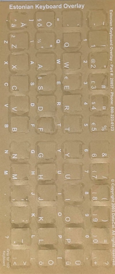 Keyboard Stickers for Estonian (white)