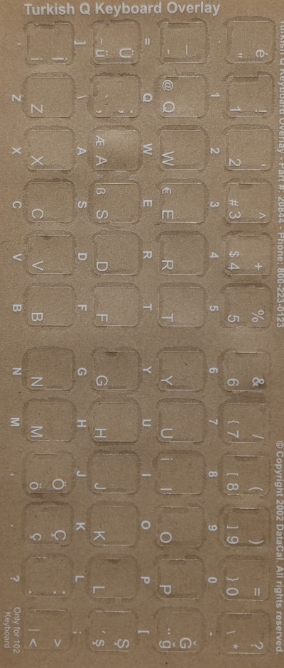 Keyboard Stickers for Turkish (white) 