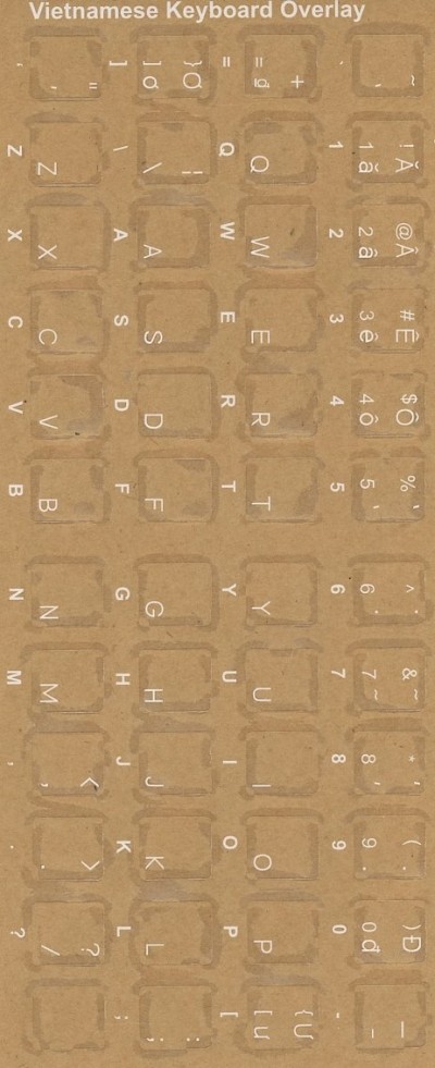 Keyboard Stickers for Vietnamese (white)