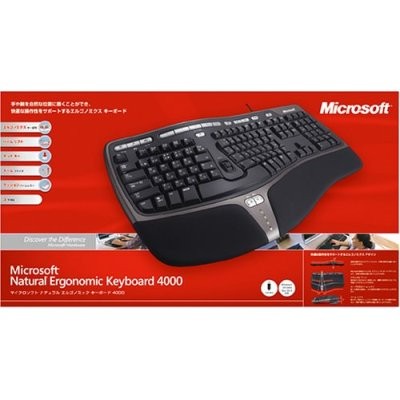 Japanese Natural Ergo Keyboard 4000 MAC / WIN USB - Black Keyboard Microsoft