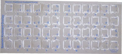 Keyboard Stickers for Spanish blue