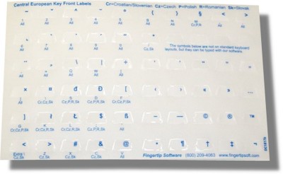 Keyboard Stickers for Central European Languages (blue 2-cards)