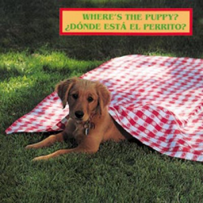 WHERE'S THE PUPPY? board book in Spanish & English