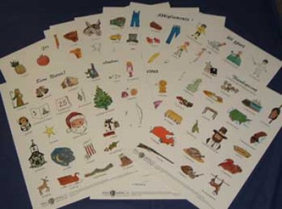 Set of 16 Italian Vocabulary Posters (Italian)