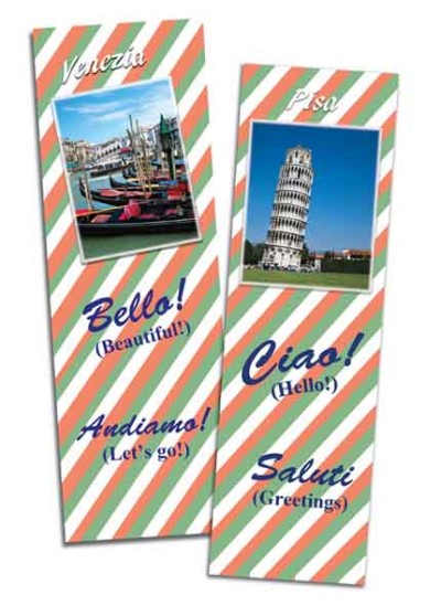 Bilingual Bookmarks in Italian and English - set of 6