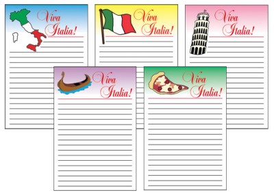 Italian Themed Notepads Viva Italia! - Set of 5 Notepads