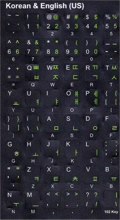 Keyboard Stickers (Black Opaque) for Korean