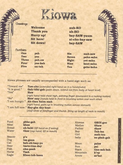 Kiowa Language Sampler Tape w/ Evalu Ware Russell (Audio Tape)